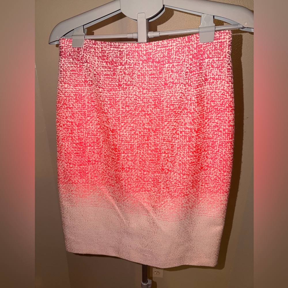 Antonio Melani Hot Pink & White Tweed Pencil Skirt